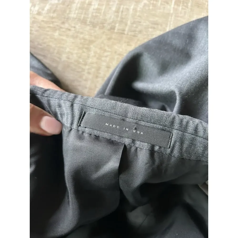 Hugo Boss Mens 40L Gray Virgin Wool Blazer Two Button Sport Coat Jacket